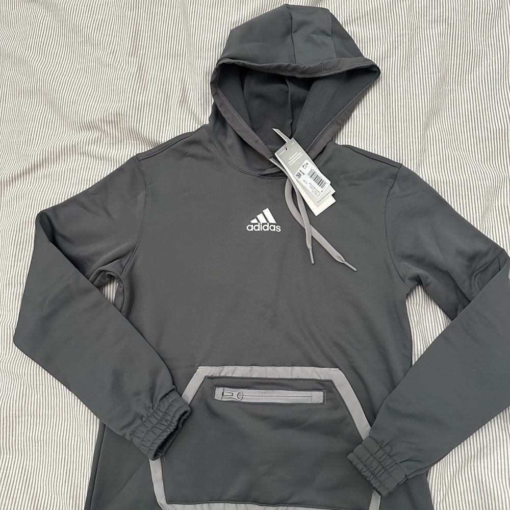 Adidas NWT Gray Hoodie with Front Pocket